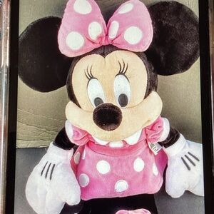 Disney Minnie Mouse Pink and Black Stuffed Animal